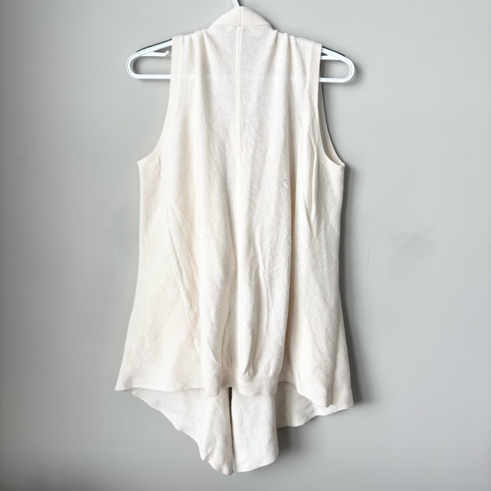 Vince Cream Cashmere Wool Sleeveless Draped Cardigan Vest Size S - Picture 4 of 6